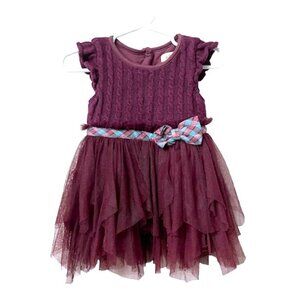 Matilda Jane Purple Tulle Sweater Soiree Dress 6-12 Months